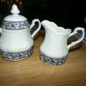 vintage ironstone creamer &  sugar set.  by Meakin